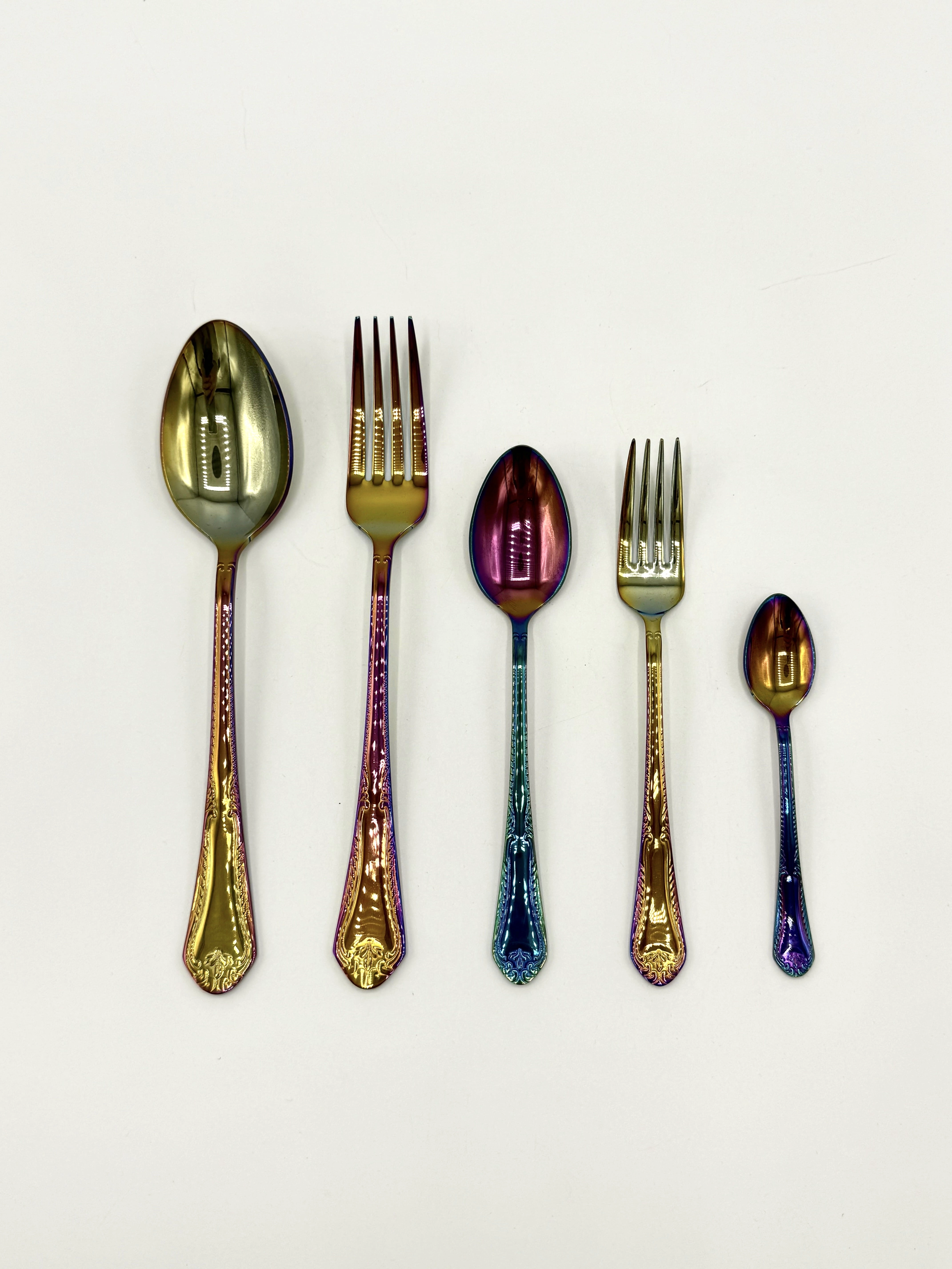 Gökkuşağı 30 Parça paslanmaz çelik 6 Kişilik Çatal Kaşık Seti