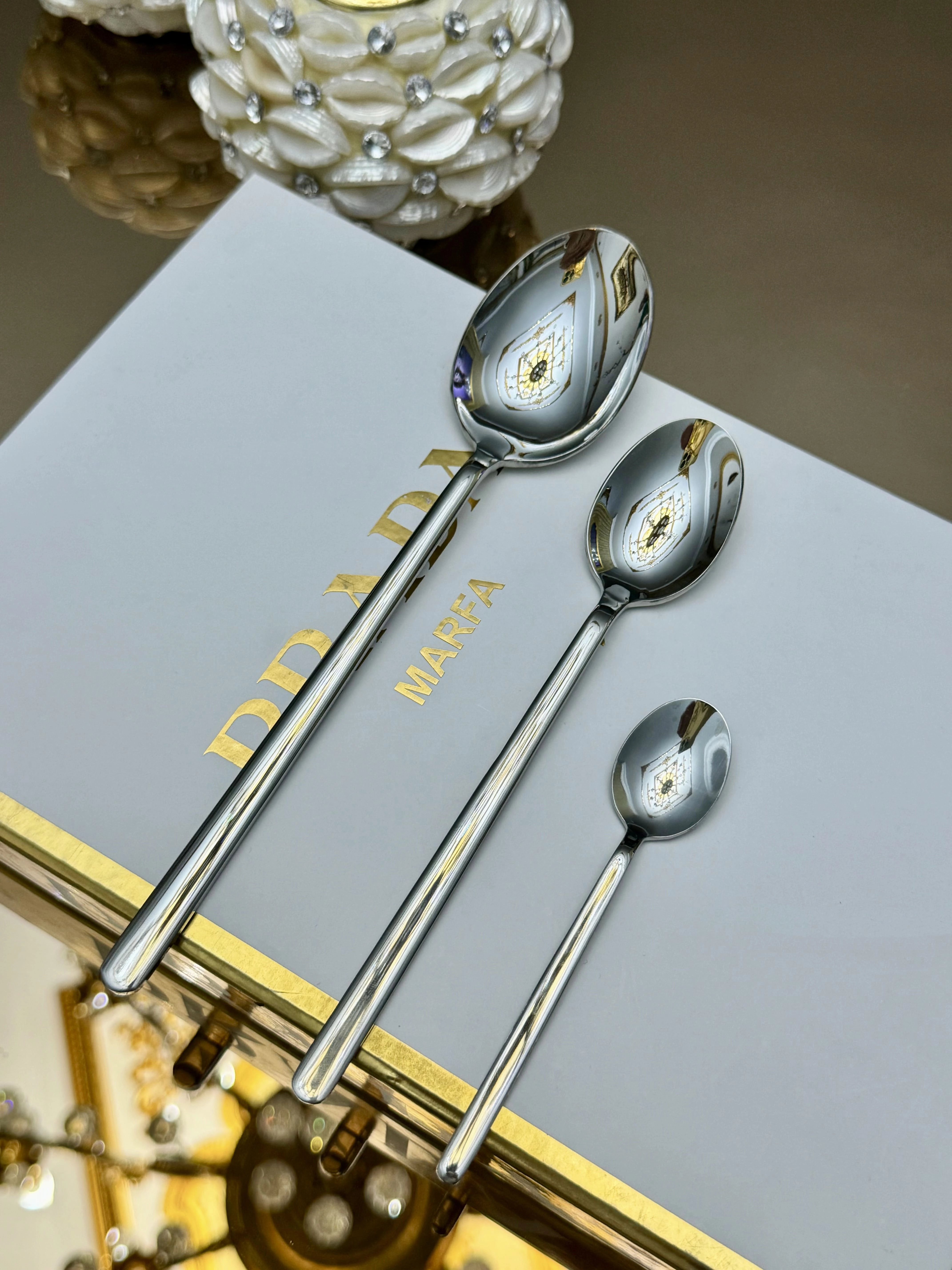 Narin 30 Parça paslanmaz çelik 6 Kişilik Çatal Kaşık Seti