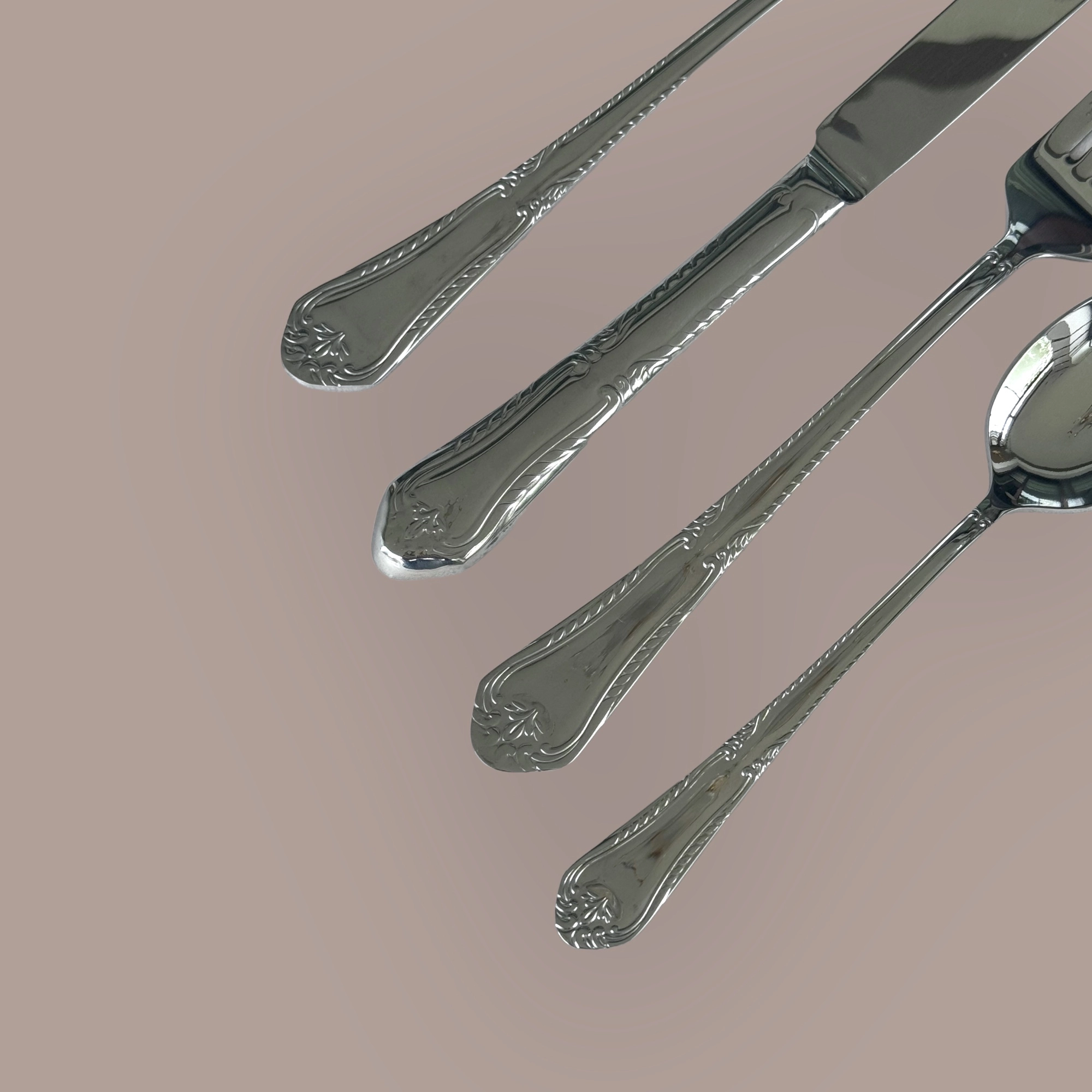 Zade Silver 30 Parça paslanmaz çelik 6 Kişilik Çatal Kaşık Seti